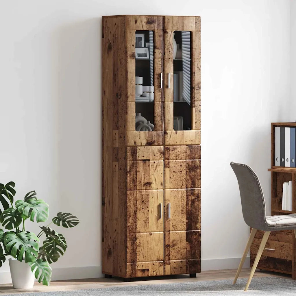 Credenza | Madia | Buffet da pranzo | Armadio da pranzo con lo scaffale FLORIN Legno vecchio 60 x 35 x 182 cm