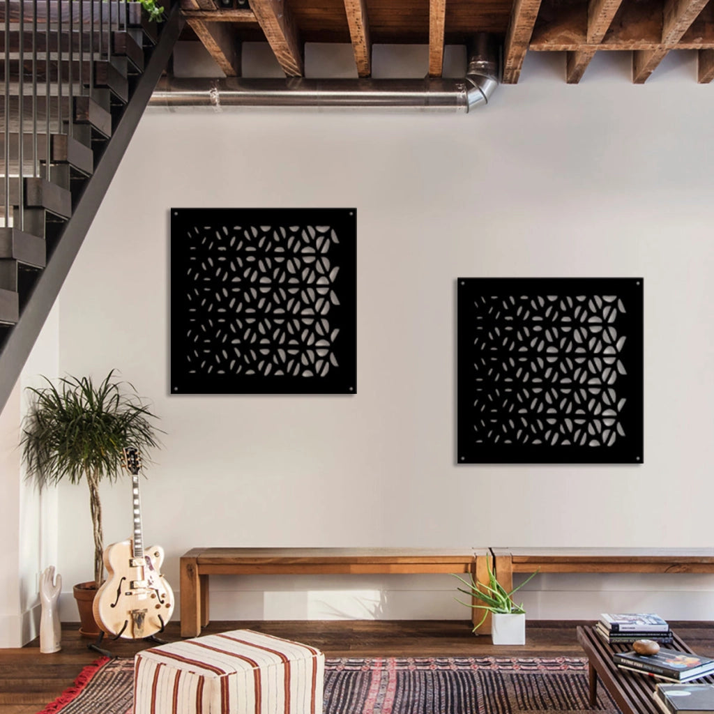 COFFEE - Pannello in PVC traforato - Parasole Colore: nero, Misura: 98x98 cm