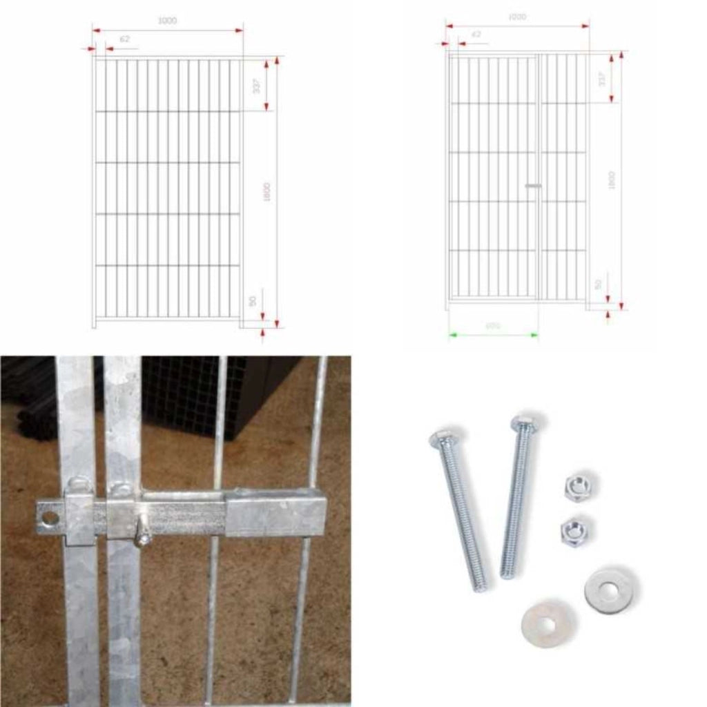 2 box per cani copertura e retro in legno zincatura a caldo ciascuno da 200x200xh180 cm