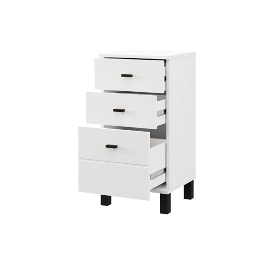Vilcab, Cassettiera 3 Cassetti, 39x35x78h cm Bianco