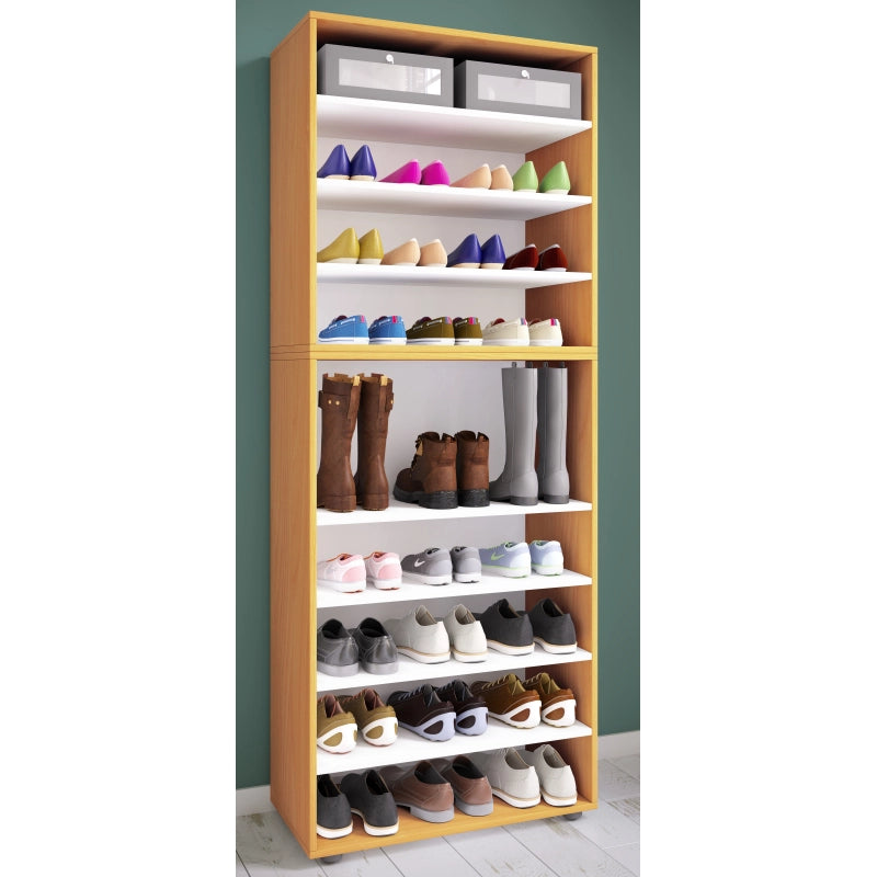 Legno Max Scarpiera H183 L70 P37 cm Mobile Porta Scarpe Salvaspazio con Ripiani Regolabili Colore Betulla
