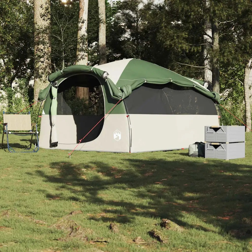 Tenda Familiare a Tunnel per 6 Persone-Tenda da campeggio Verde Impermeabile 753457