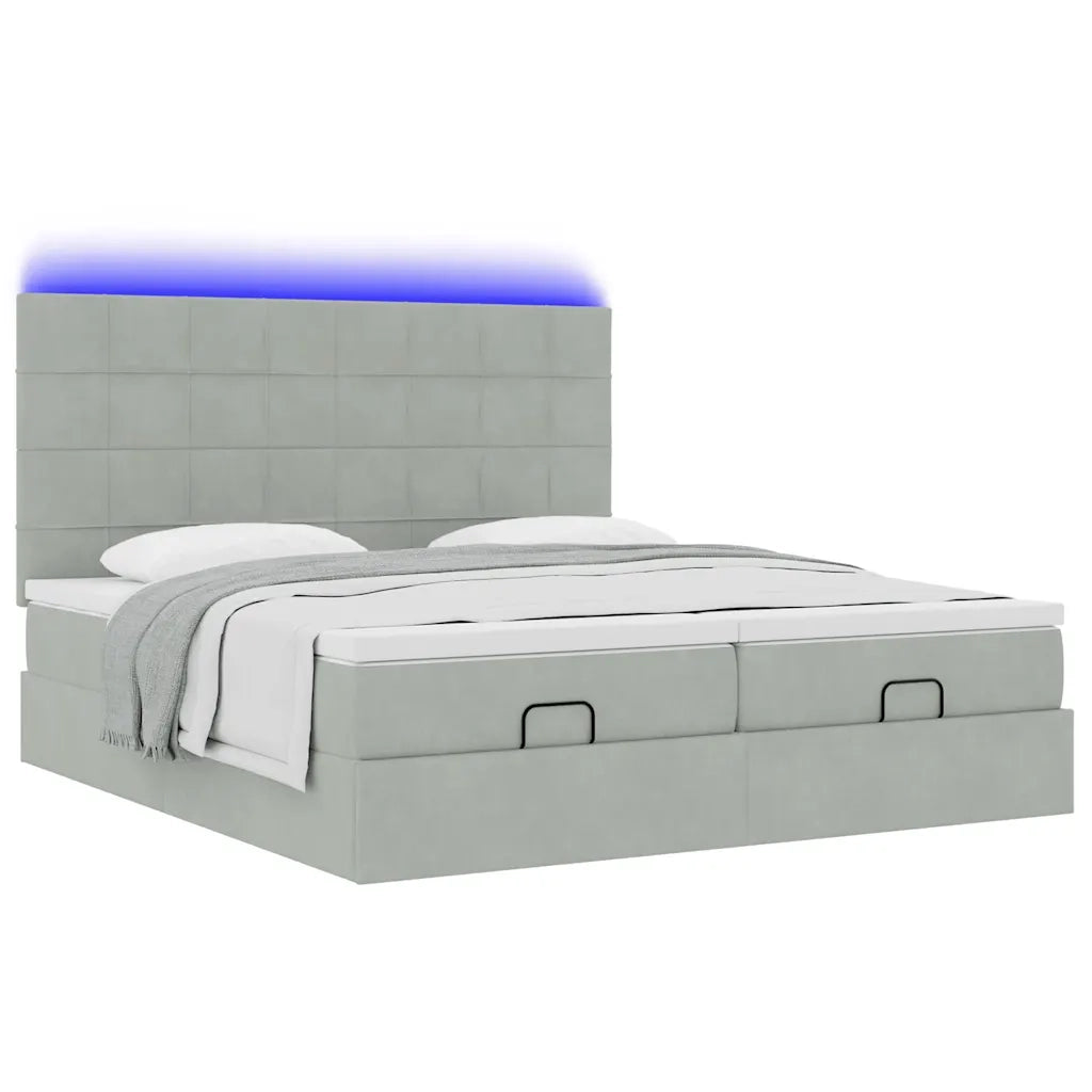 Struttura Letto Pouf con Materassi 160x200 cm in Velluto 3314615