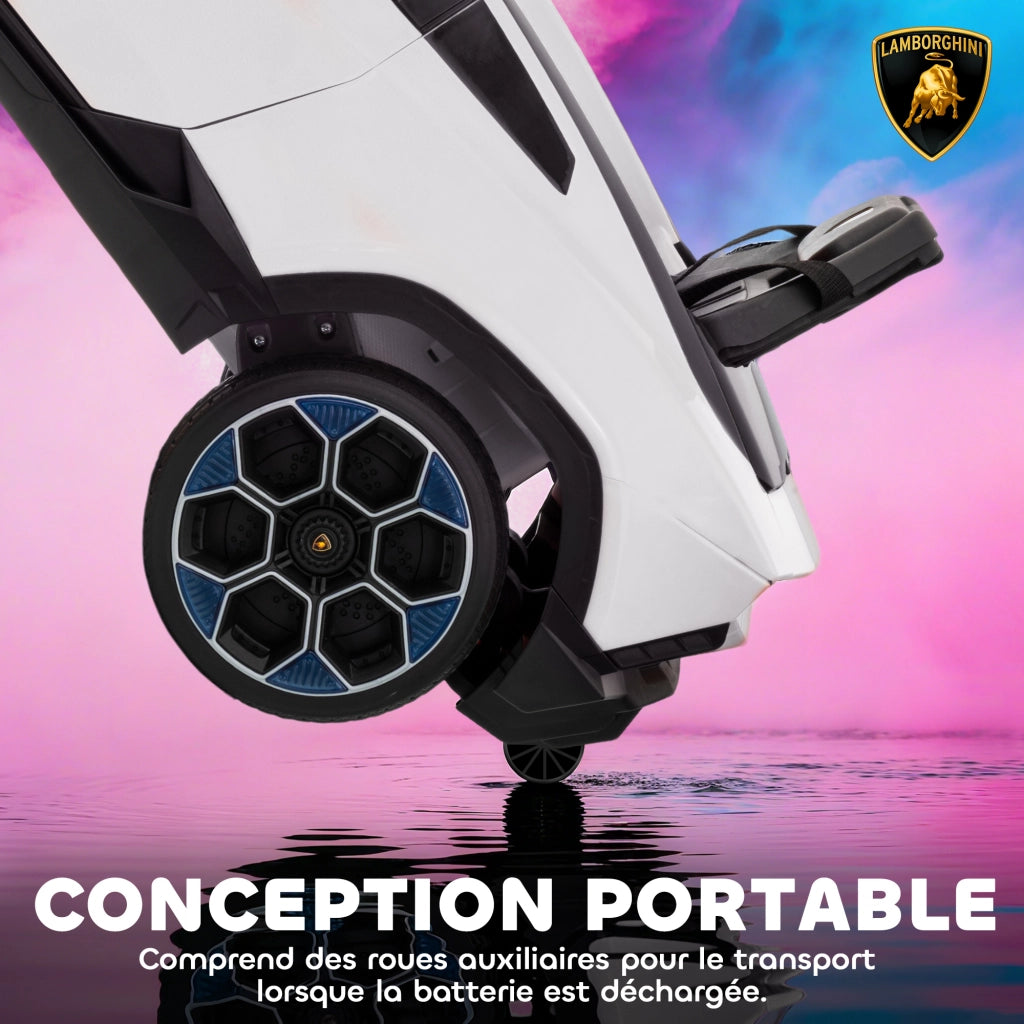 Auto elettrica Lamborghini per bambini 12V telecomando 2.4G ¨C zephmum ¨C bianco