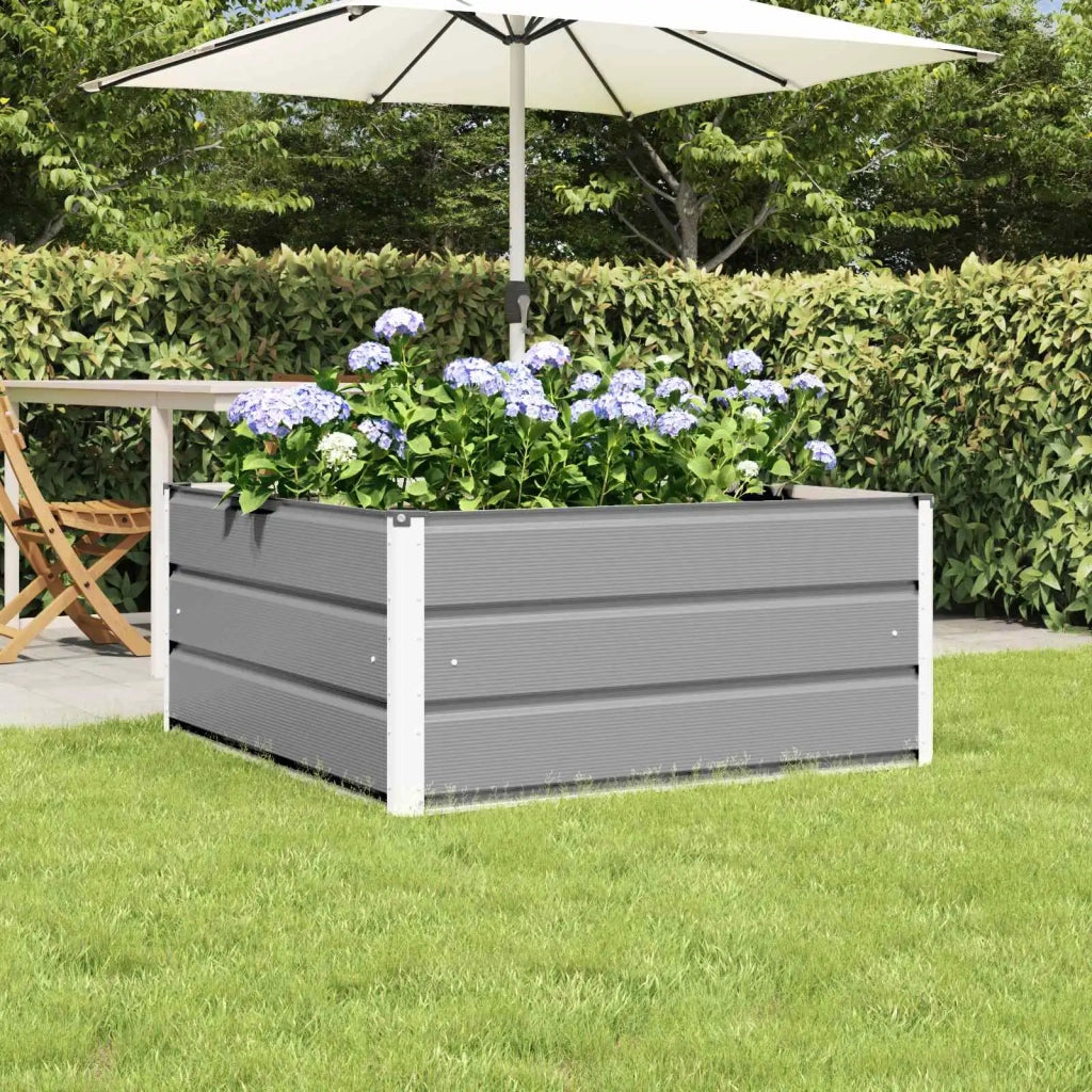 Fioriera Grigio chiaro 100 x 100 x 45 cm Acciaio