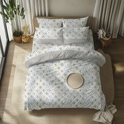 Sateneha, set Completo Letto Matrimoniale in Policotone, Grigio