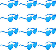 Occhiali da Sole a Forma di Cuore con 12 pezzi - Occhiali da Donna in Stile Party con Disegno di Cuore Trasparente