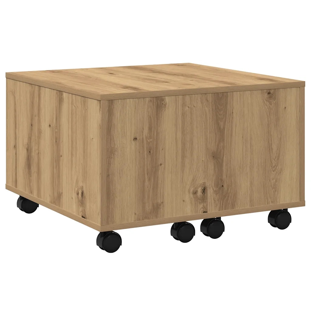 Tavolino Salotto-Tavolino da soggiorno-Tavolo Rovere Artigianale 60x60x38 cm in Truciolato