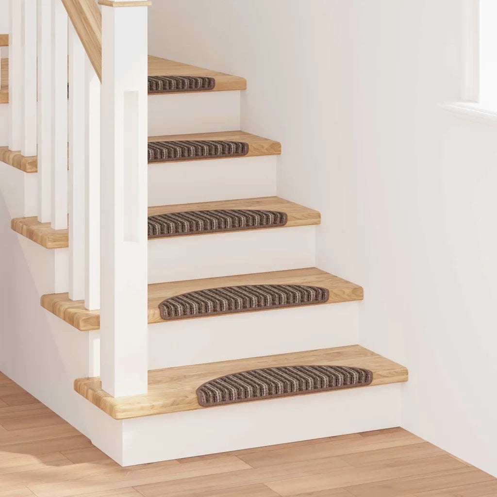 Tappetini per scale autoadesivi 15 pz | Gradini per Scale Marrone 56 x 17 x 3 cm
