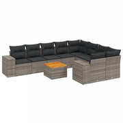 Set Divano da Giardino 10 pz con Cuscini Grigio in Polyrattancod mxl 92219
