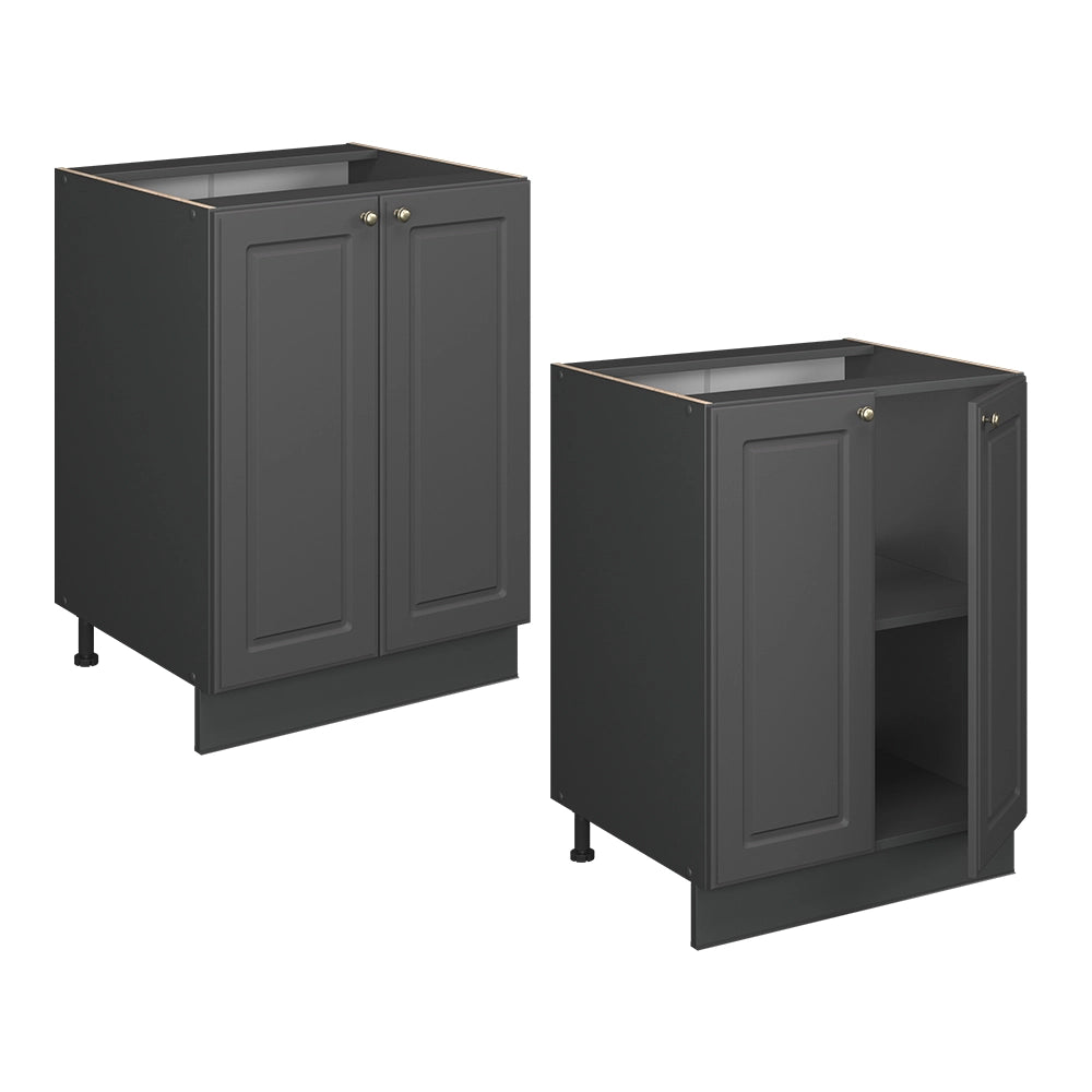 Vicco Mobiletto base cucina Landhaus antrazit-oro 60 cm , PL Marmo