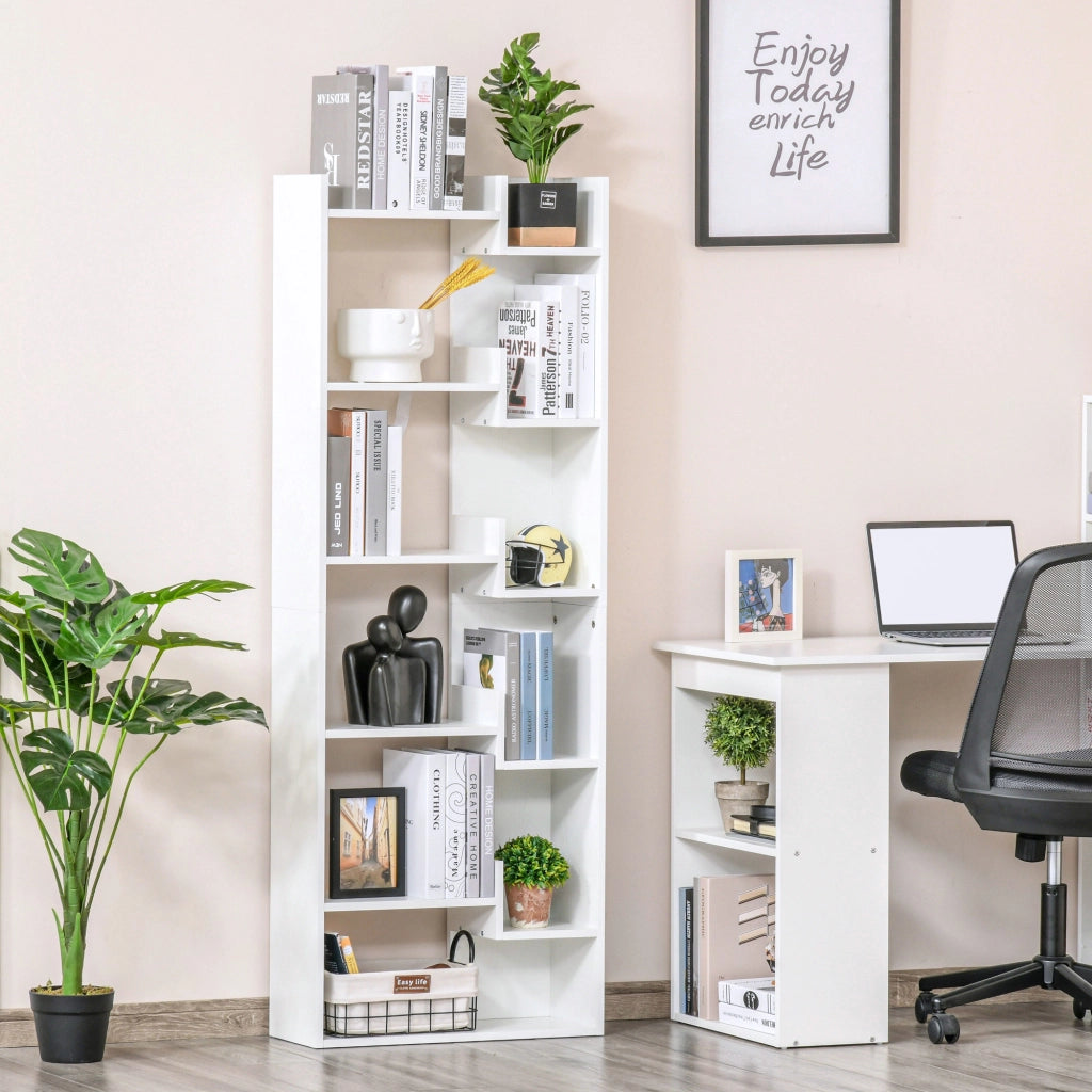 Libreria 6 livelli design irregolare ¨C zephmum ¨C bianco 60x21x162.5