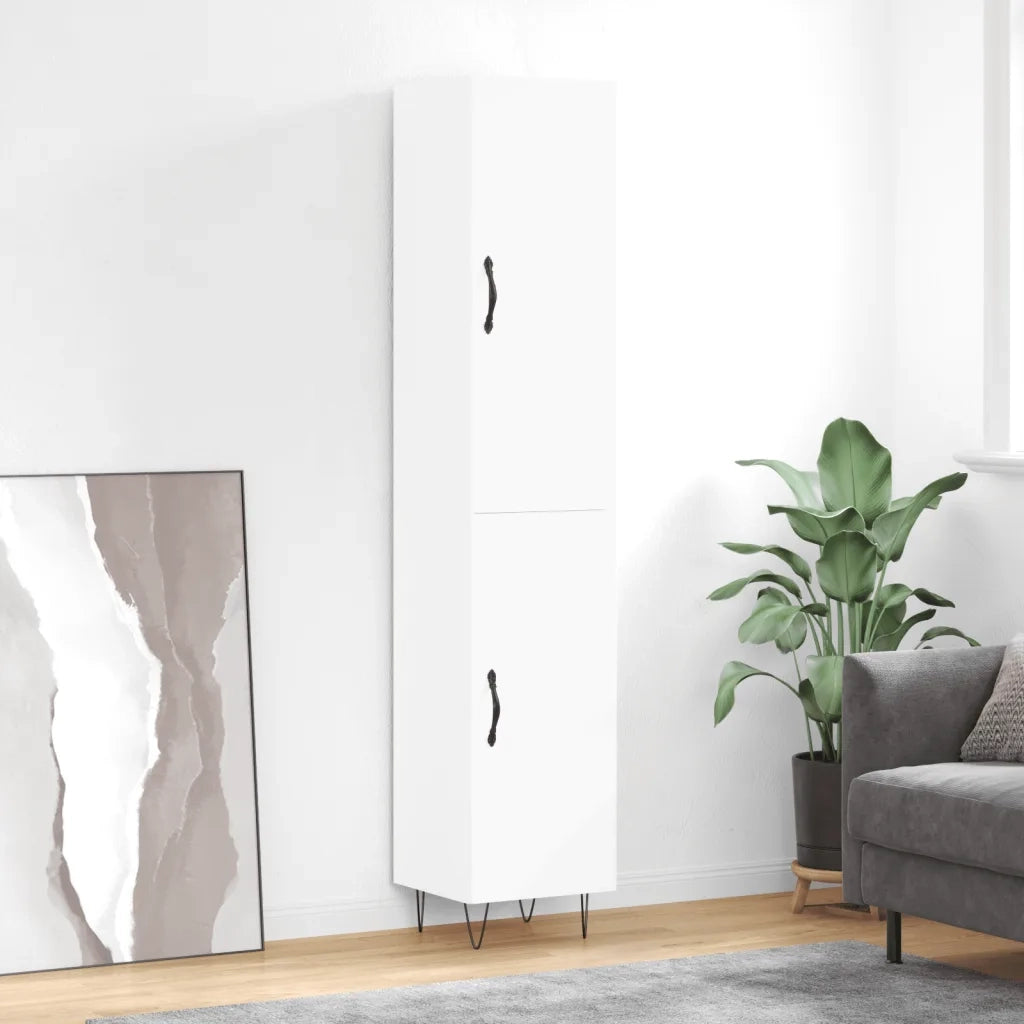 Credenza | Madia | Buffet da pranzo | Armadio da pranzo Bianca 34,5x34x180 cm in Legno Multistrato