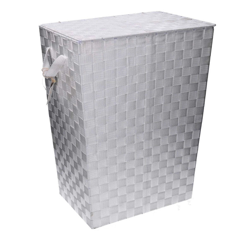 Cestone poliestere bianco rettangolare cm 40x30h53