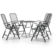 Set da Pranzo per Giardino 5pz | Set Salotto da Giardino Rete Metallica Espansa Antracite