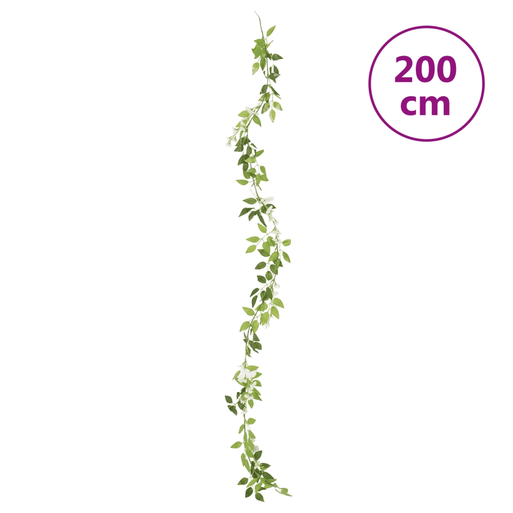 Ghirlande Fiori Artificiali Natale 6 pz Bianco 200 cm