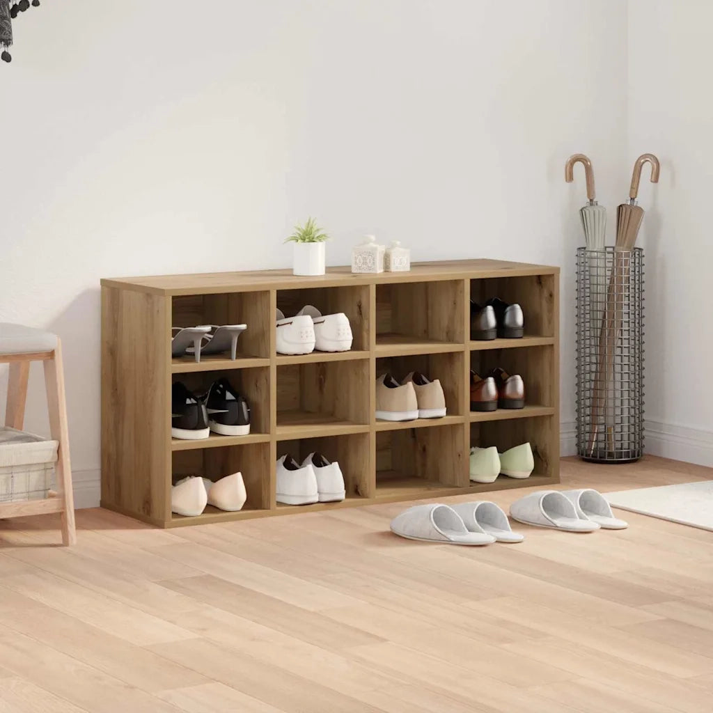 vidaXL Mobile per scarpe rovere artigianale 103x30x51 cm