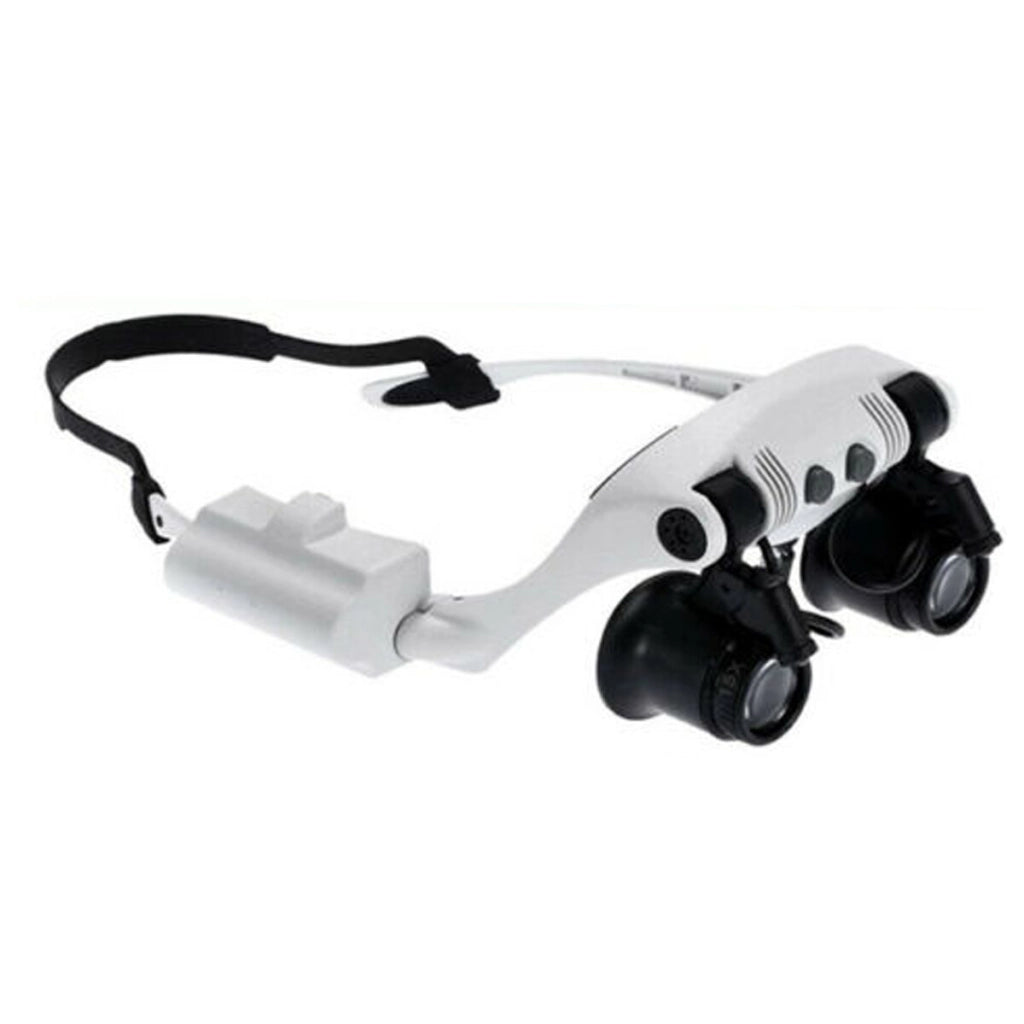 OCCHIALI CON LENTE D' INGRANDIMENTO 4 LENTI E LUCI LED LAVORO DI PRECISIONE 9892
