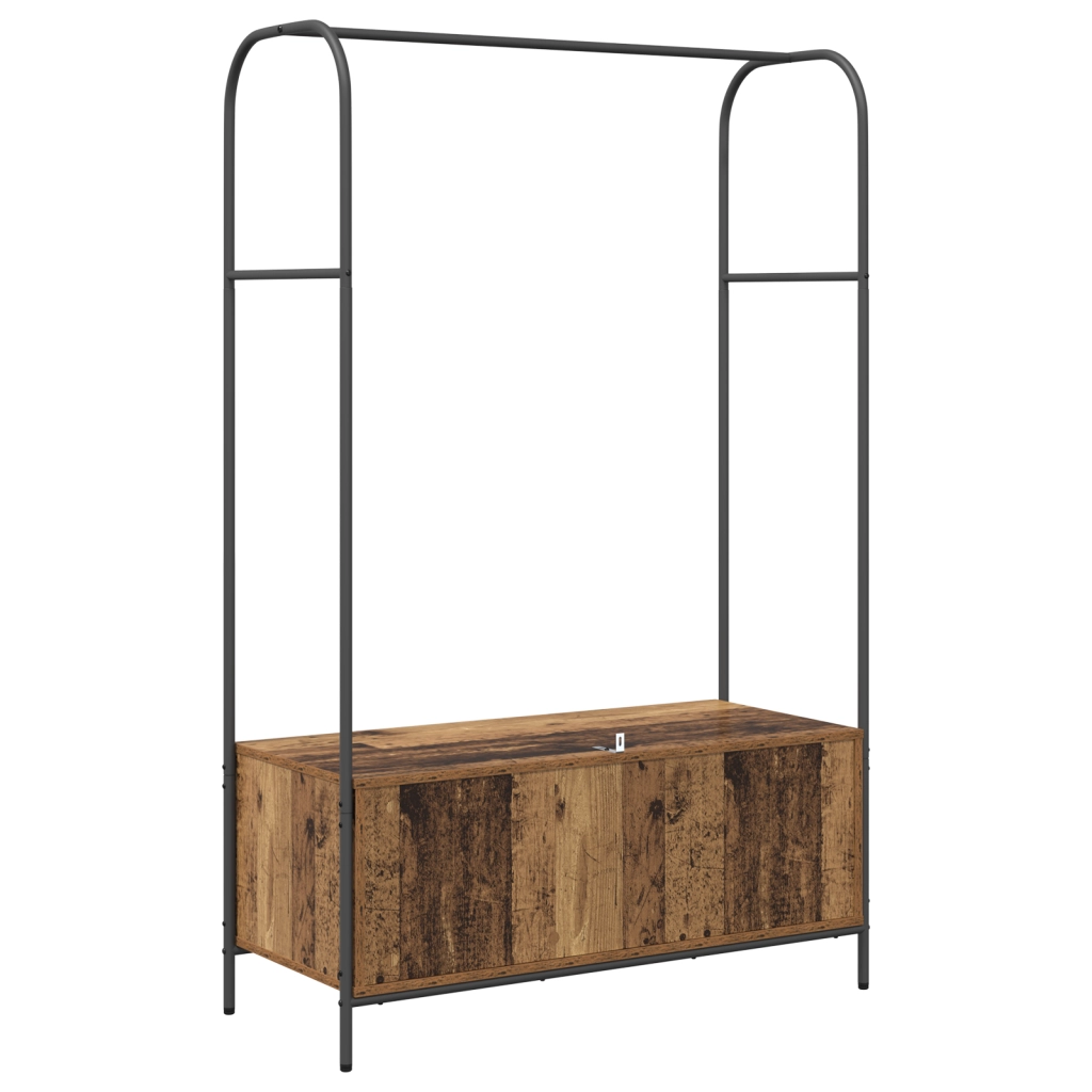 Appendiabiti con ripiani Legno vecchio 100x44x160 cm