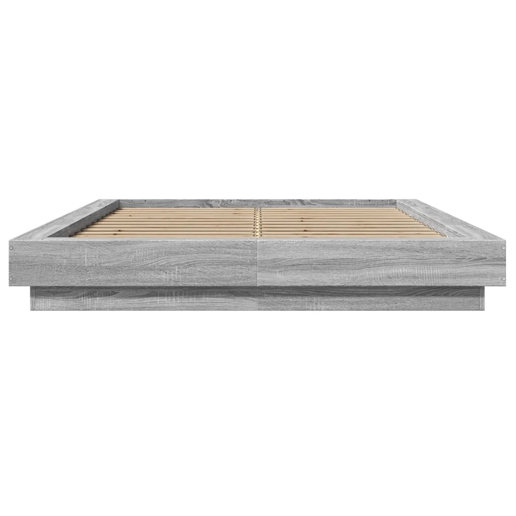 Giroletto Luci LED-Struttura Letto con LED Grigio Sonoma 140x200 cm Legno Multistrato 809375