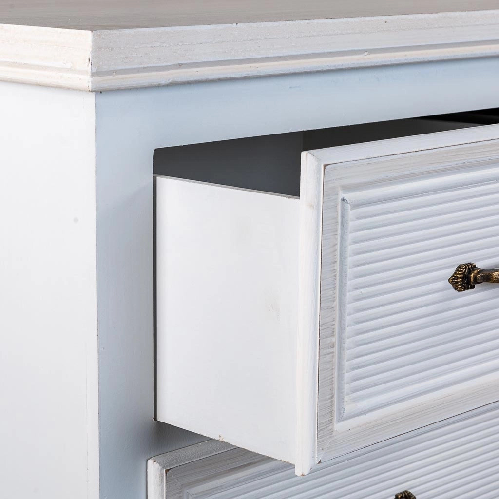 Cassettiera in legno bianco 80x40x105h