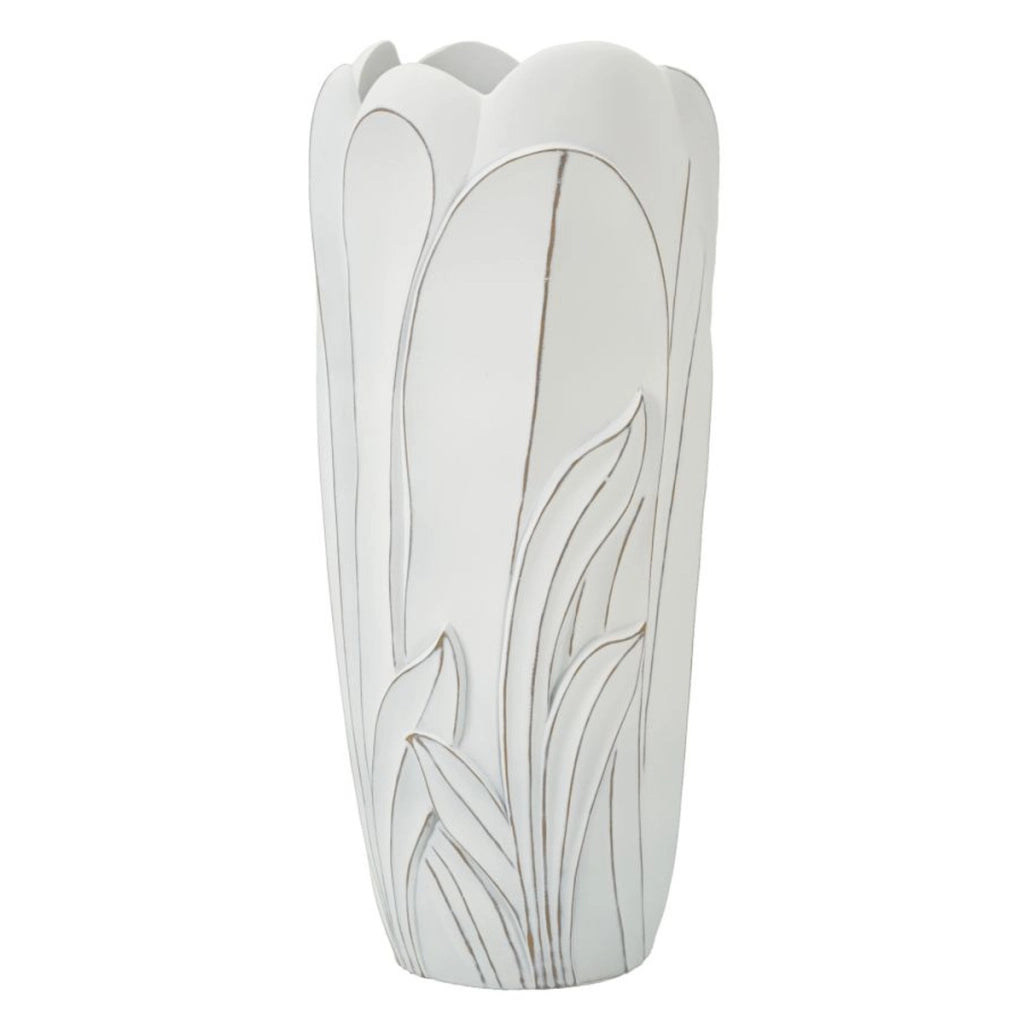 Vaso Decorativo VKH655, Bianco, Poliresina, 30,5x30,5x69 cm
