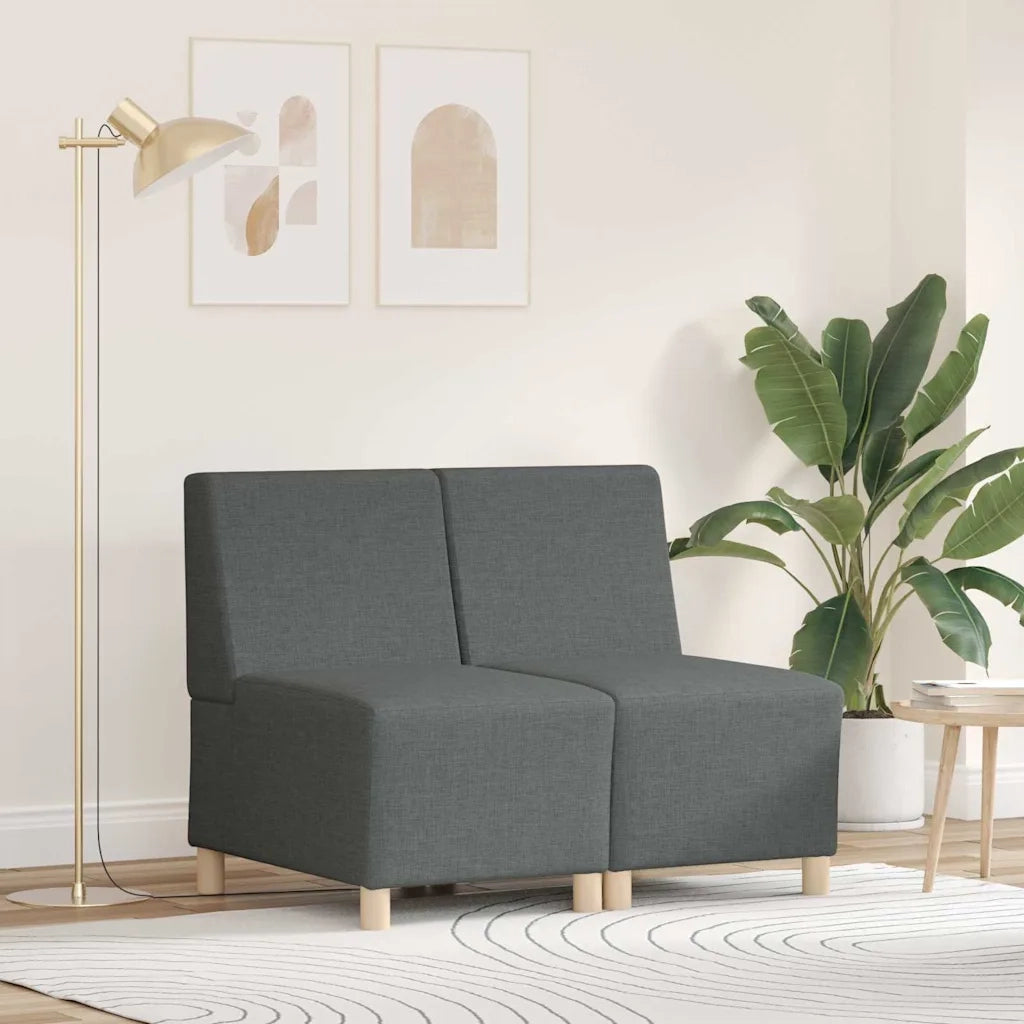 Divano Modulare Senza Braccioli 2 pz-Sofa Modulare-Divanetto Grigio scuro 464392