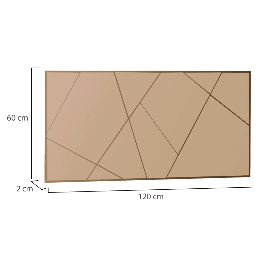 Tigliole, Specchio Dettagli Geometrici, 60x120h cm Marrone Bronzo