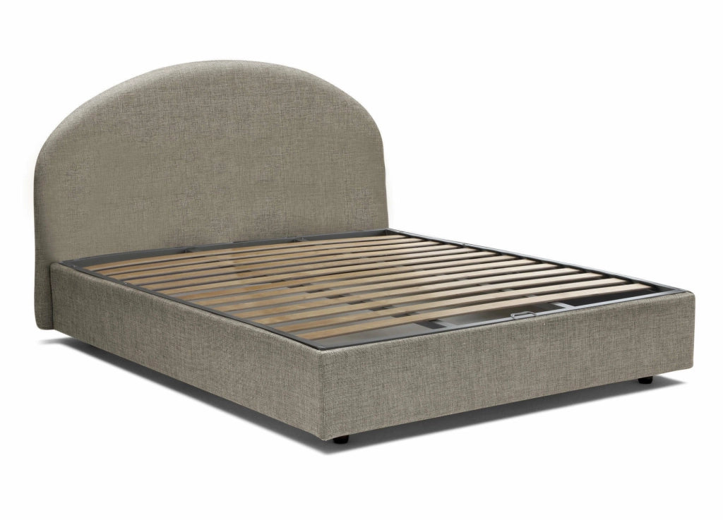 Acy, Letto Piazza e Mezza Materasso Incluso Made in Italy, Grigio Tortora