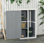 Armadio da esterno 75x56x115 cm nero in legno; 2 ripiani con serratura