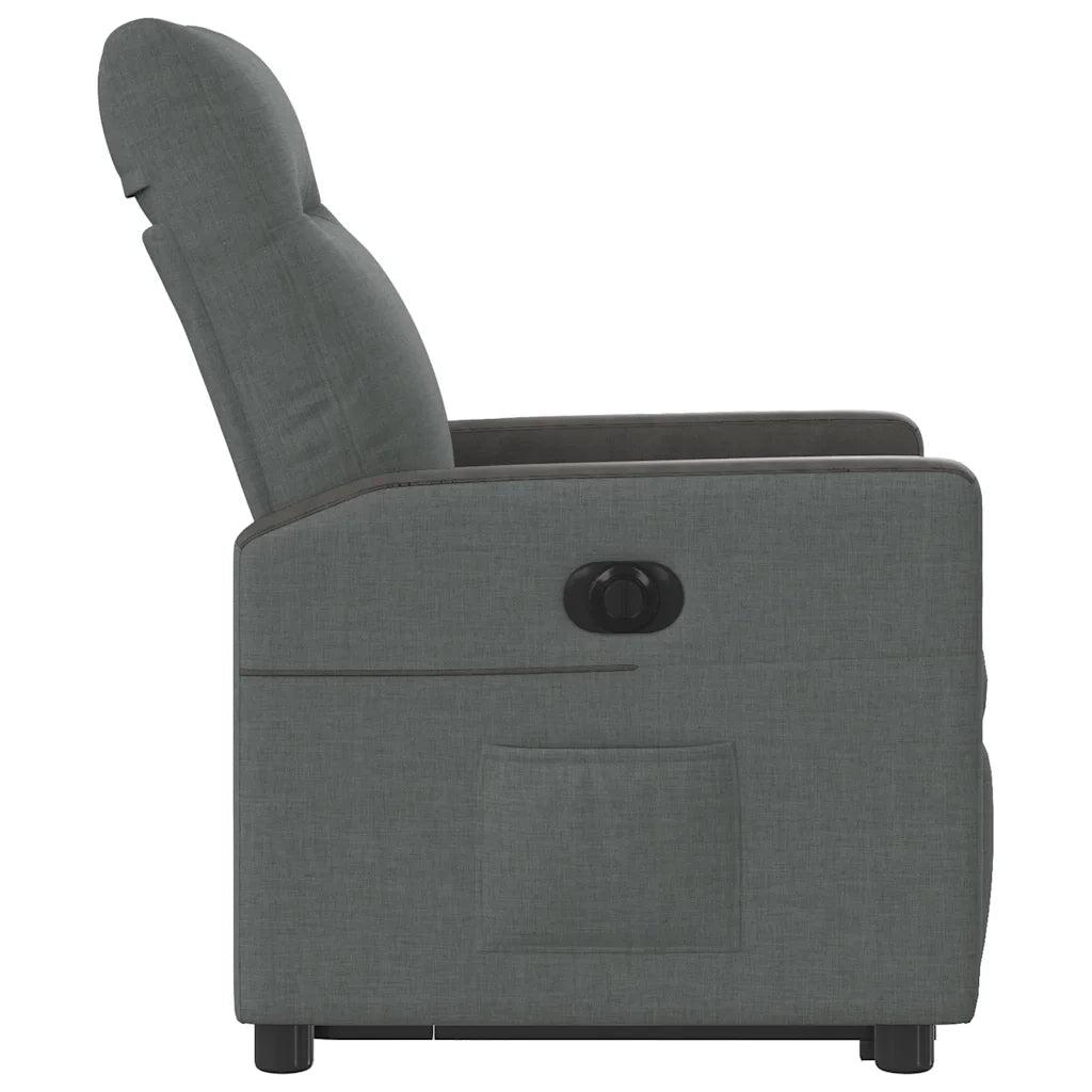 Poltrona Alzapersona Reclinabile Elettrica Grigio Scuro Tessuto 3324067