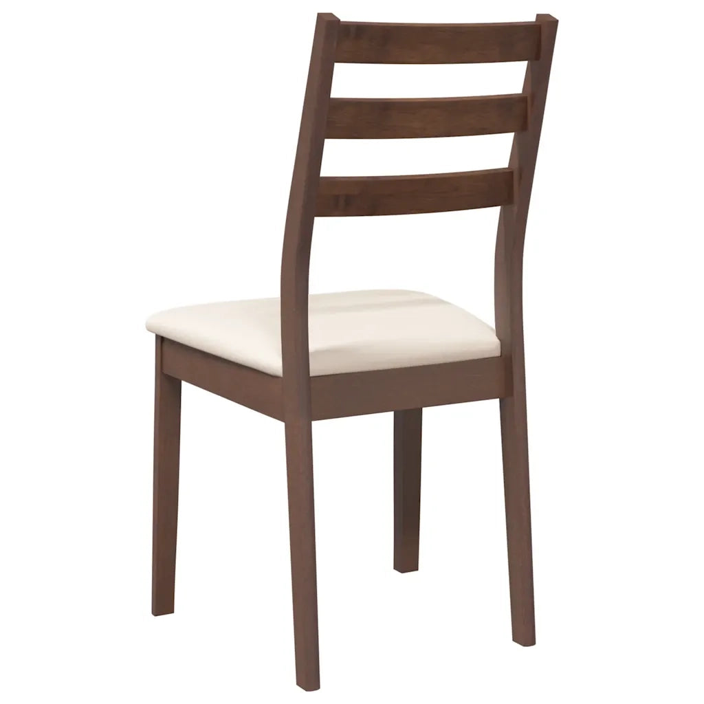 vidaXL Sedie da Pranzo con Cuscini 2pz Marrone Legno Massello di Hevea
