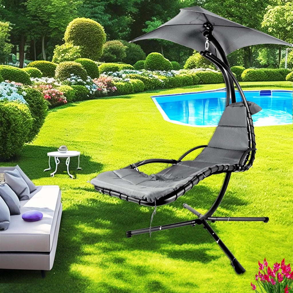 AMACA SDRAIO DONDOLO LONFY SOSPESO CON COPRISOLE 115 X 190 X 195 H IN COLORAZIONE GRIGIA