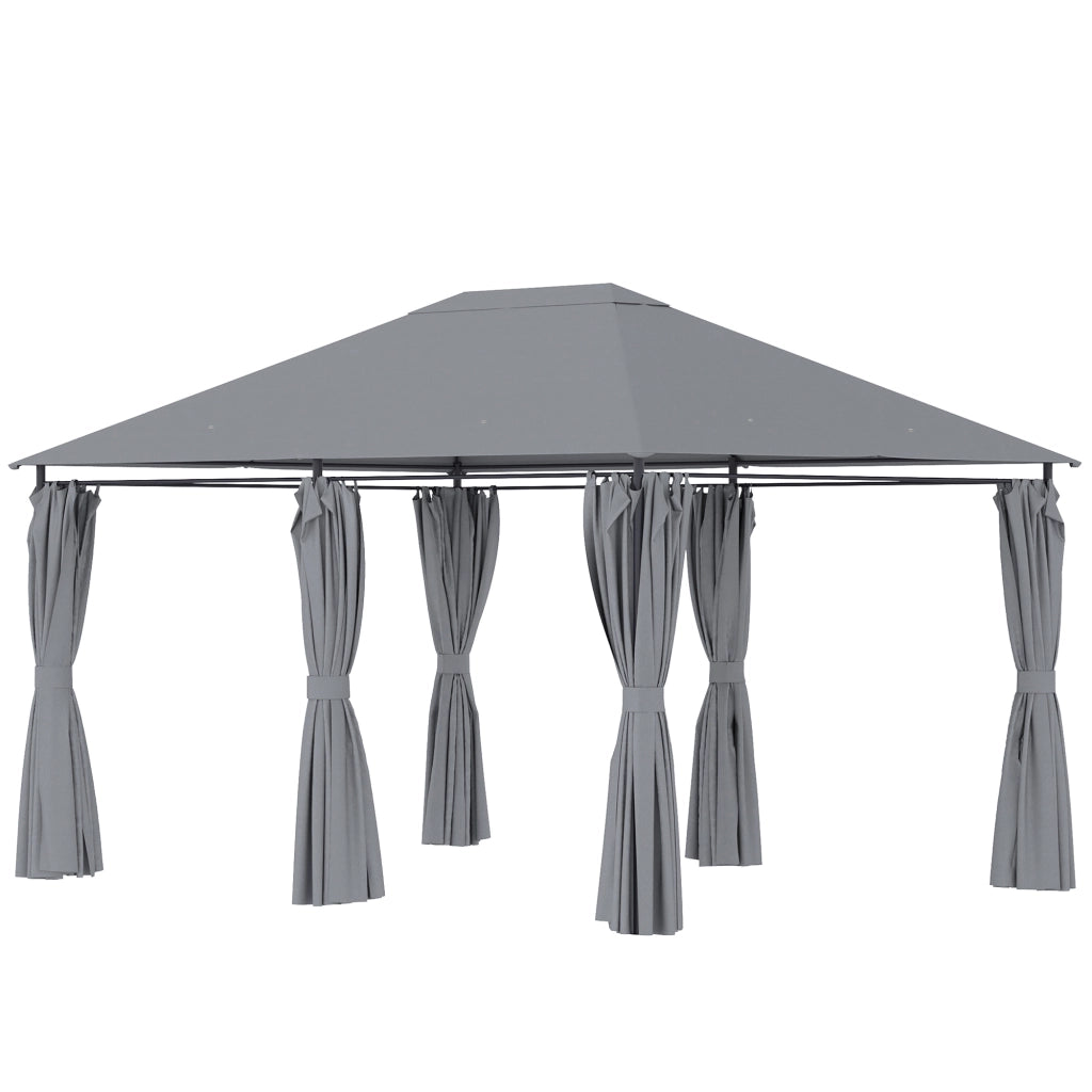 Gazebo da giardino ¨C zephmum ¨C 4x3x2.72 m grigio