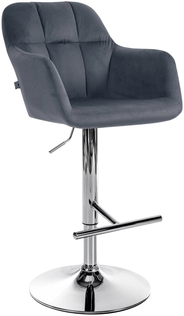 Barhocker Natoma Samt chrom