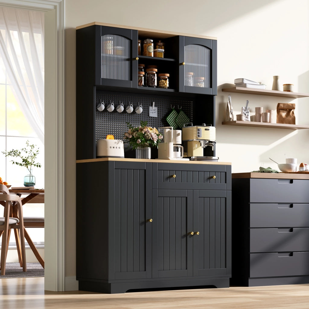 Mobile Armadio con Ante Ripiani Regolabili ¨C Minimal ¨C Nero Multiuso 103.5x40x180 cm