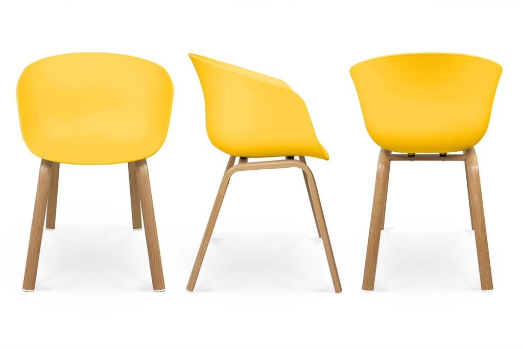 Sedia da pranzo gialla, poltrona in stile scandinavo - Dorina (2 pz) -SD16DOPL