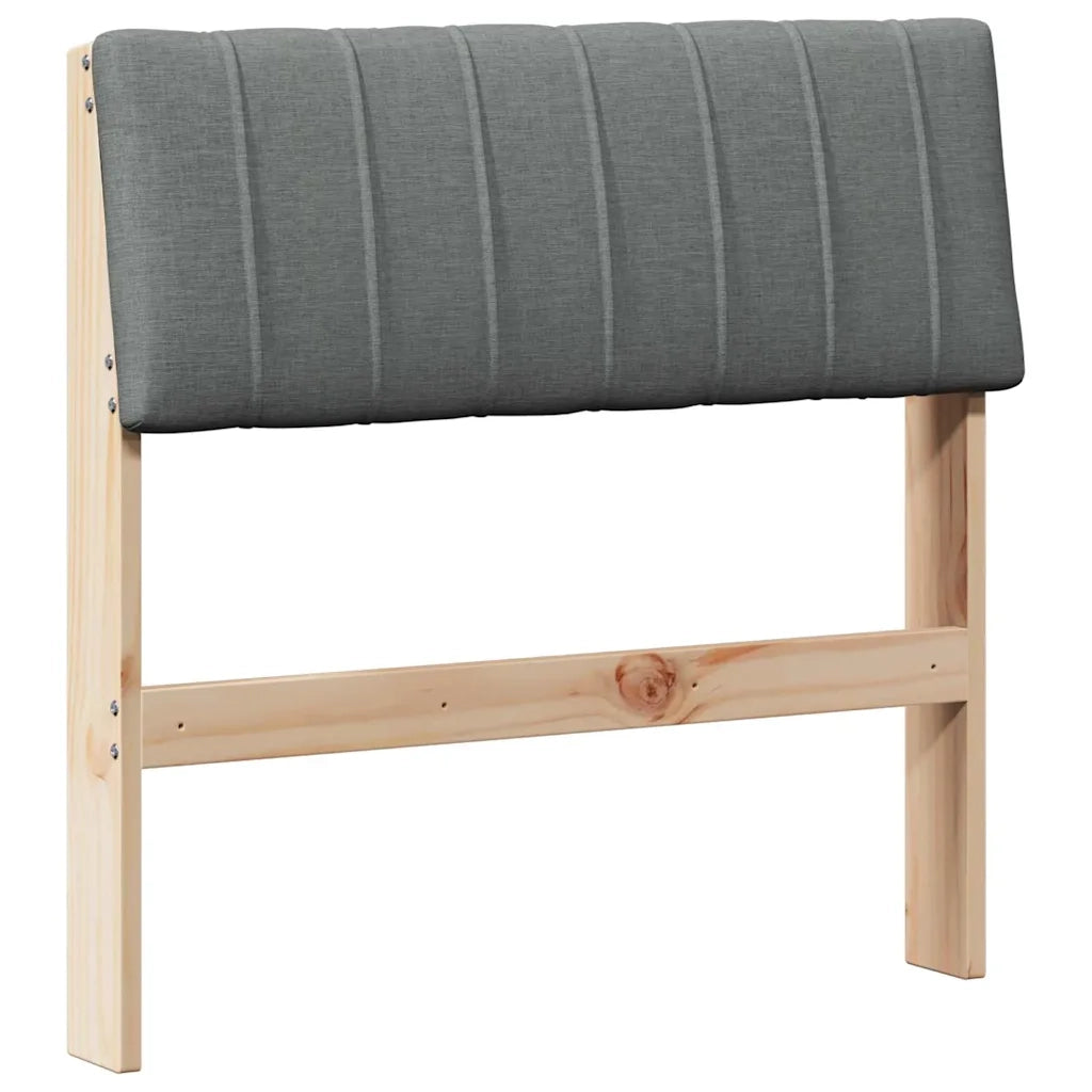 Testiera imbottita Grigio scuro 75 cm Pino massello