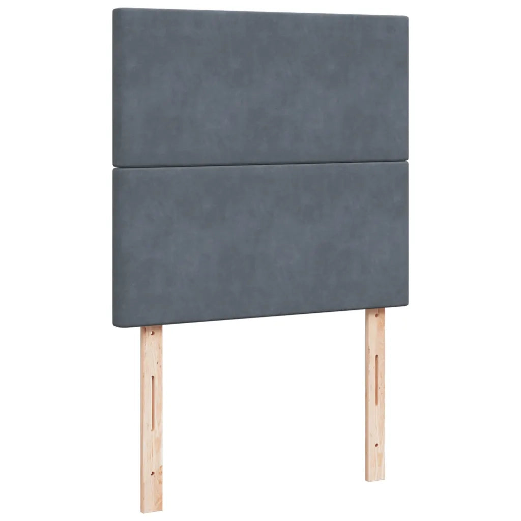 Giroletto a Molle con Materasso Grigio Scuro 90x200 cm Velluto 3290805