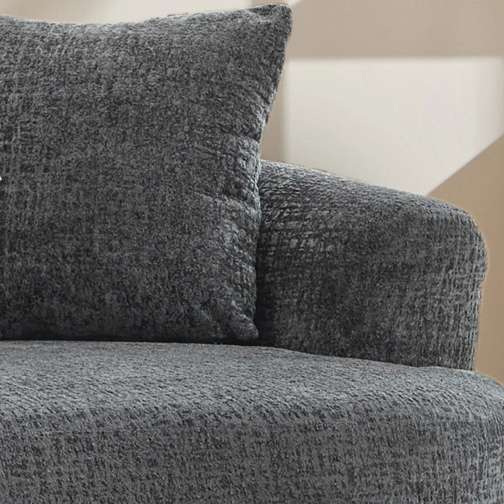 Divano 2 Posti Curvo in Chenille con Cuscini ¨C MINIMAL ¨C Tortora