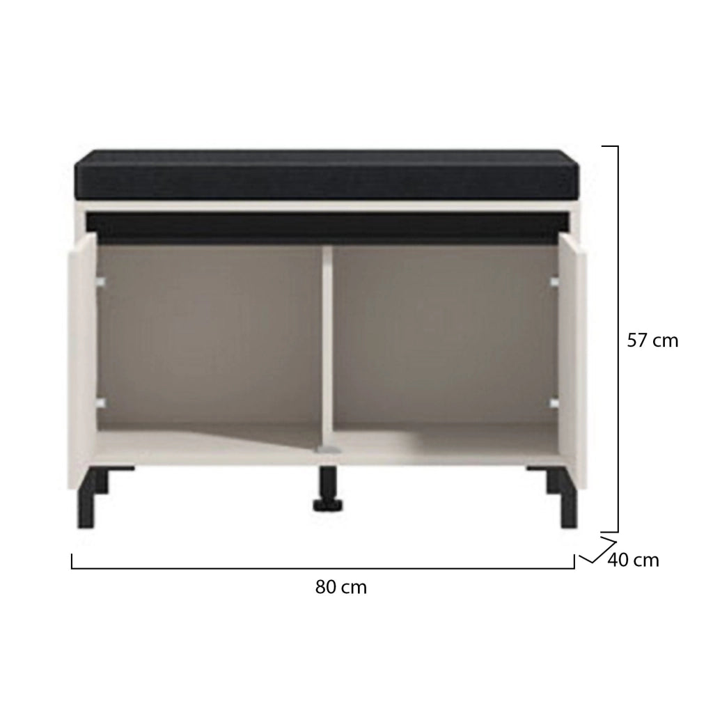 Force, Mobile da Ingresso un Ripiano, 80x40x57h cm Bianco Crema