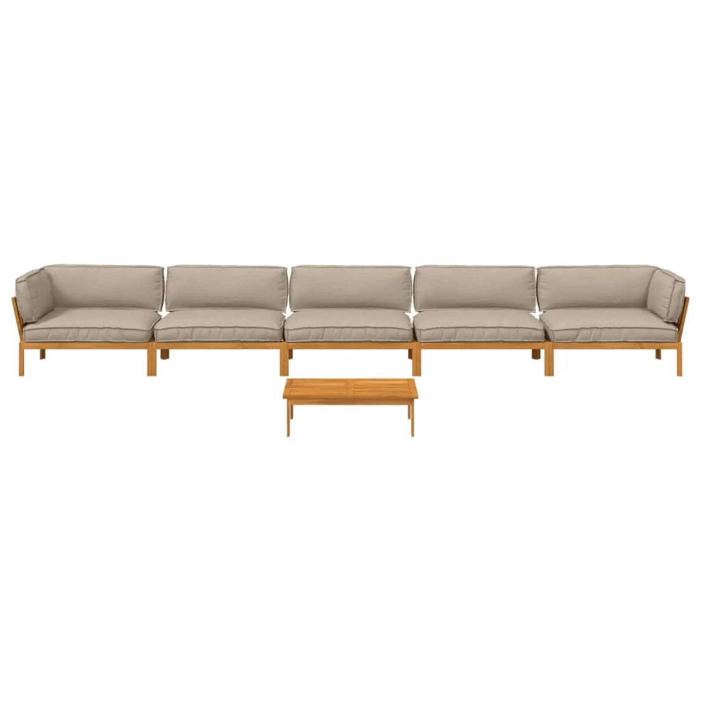 Set di divani con cuscino 6 pcs Talpa Legno di Acacia Massello 3418609