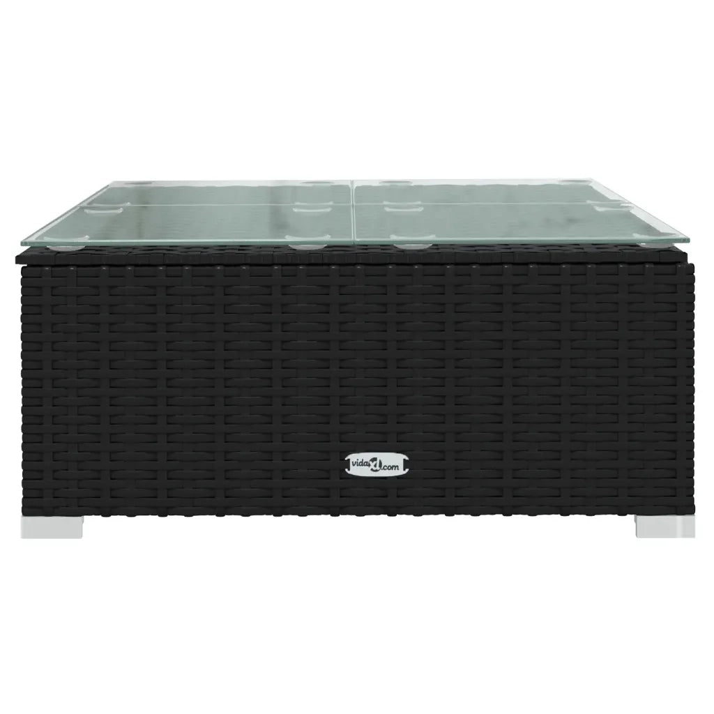 Set Divani da Giardino 10 pz con Cuscini in Polyrattan Nero cod mxl 34581