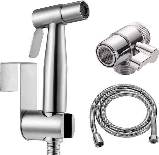 Bidet - Doccia Manuale per WC - Sprezzante per Bagno - Shattaf - Incluso Slang e Maniglia da Parete
