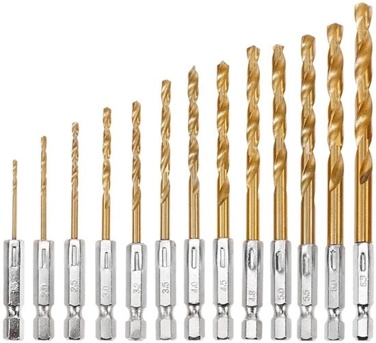 Set di Forbici a 13 pezzi con Lame in Acciaio HSS, Rivestimento di Titanio, Adatto per Metallo, Legno e Plastica