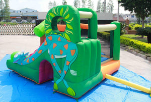 Castello Giostra Gonfiabile Jungle Fun con Scivolo e Pompa Inclusa Happy Hop