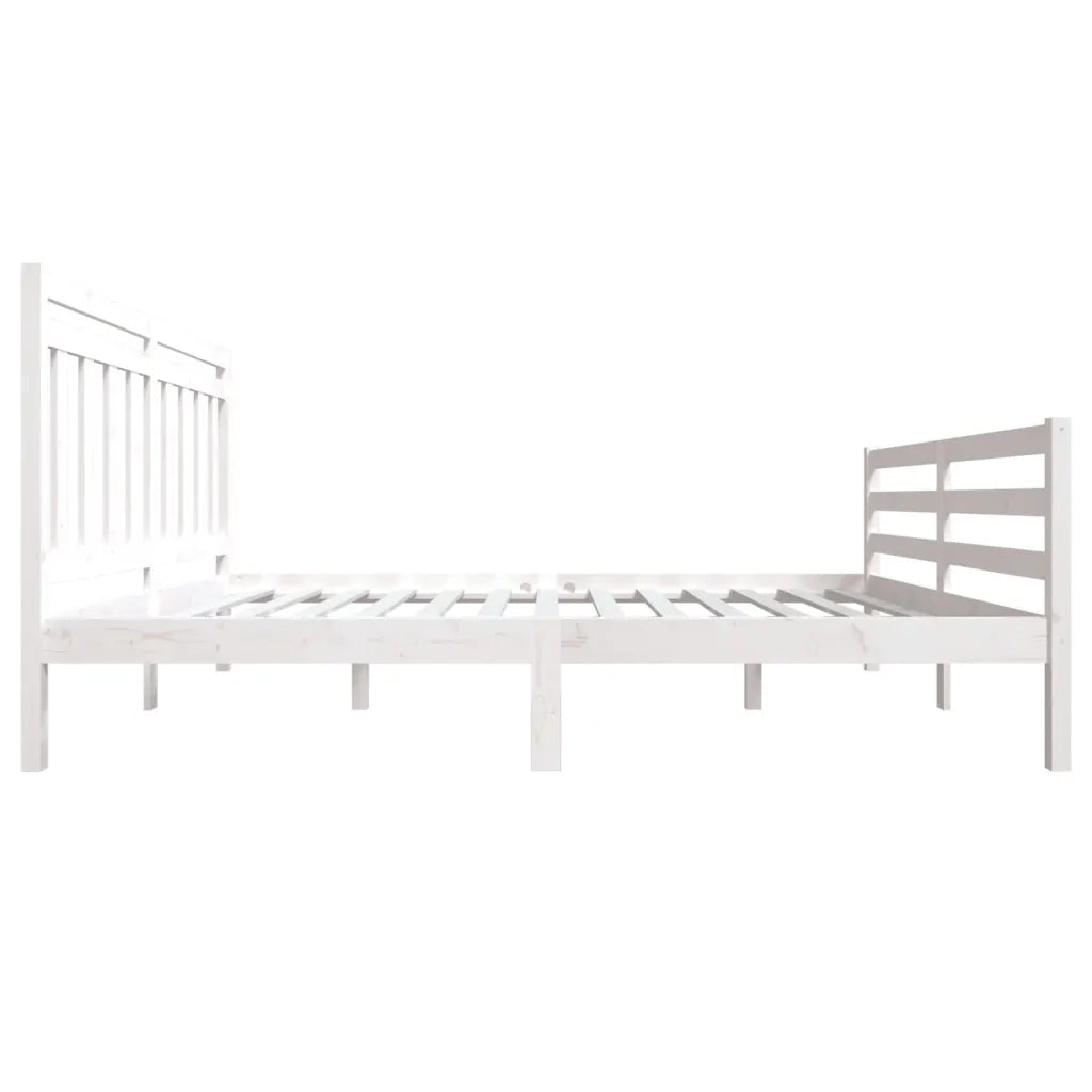 Giroletto-Struttura Letto Bianco 150x200 cm King in Legno Massello 642600