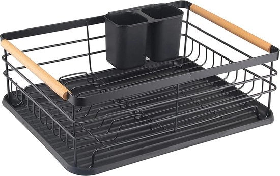 Afdruiprek metallico con afdruiprek, afdruiprek e contenitore per utensili rimovibile (nero)