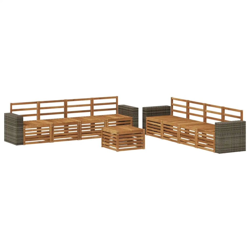 Set divani 9 pcs Legno di Acacia Massello