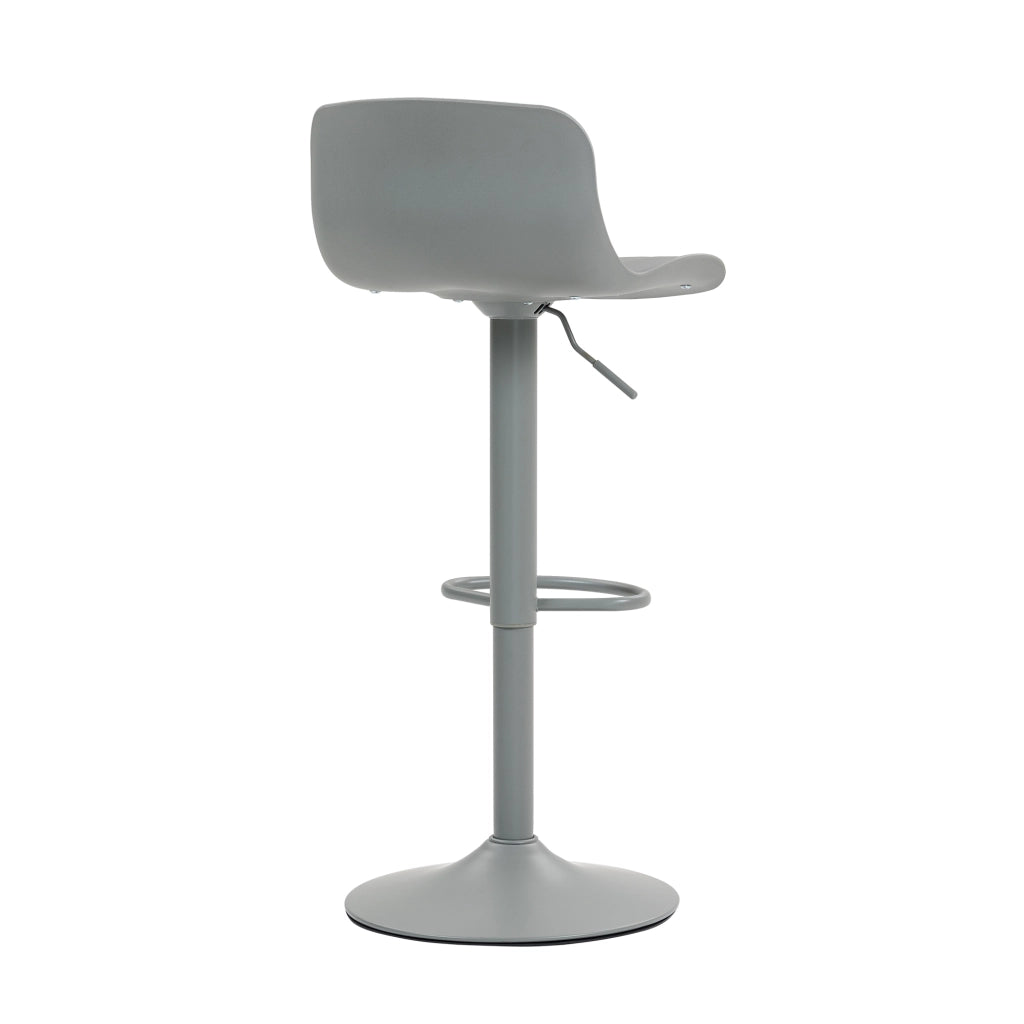 Sgabello da bar girevole regolabile in altezza grigio con schienale ergonomico e struttura in metallo